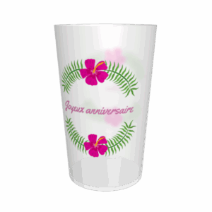 gobelet anniversaire tropical personnalisé