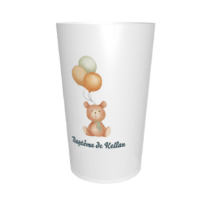 gobelet baptême ourson DOM TOM